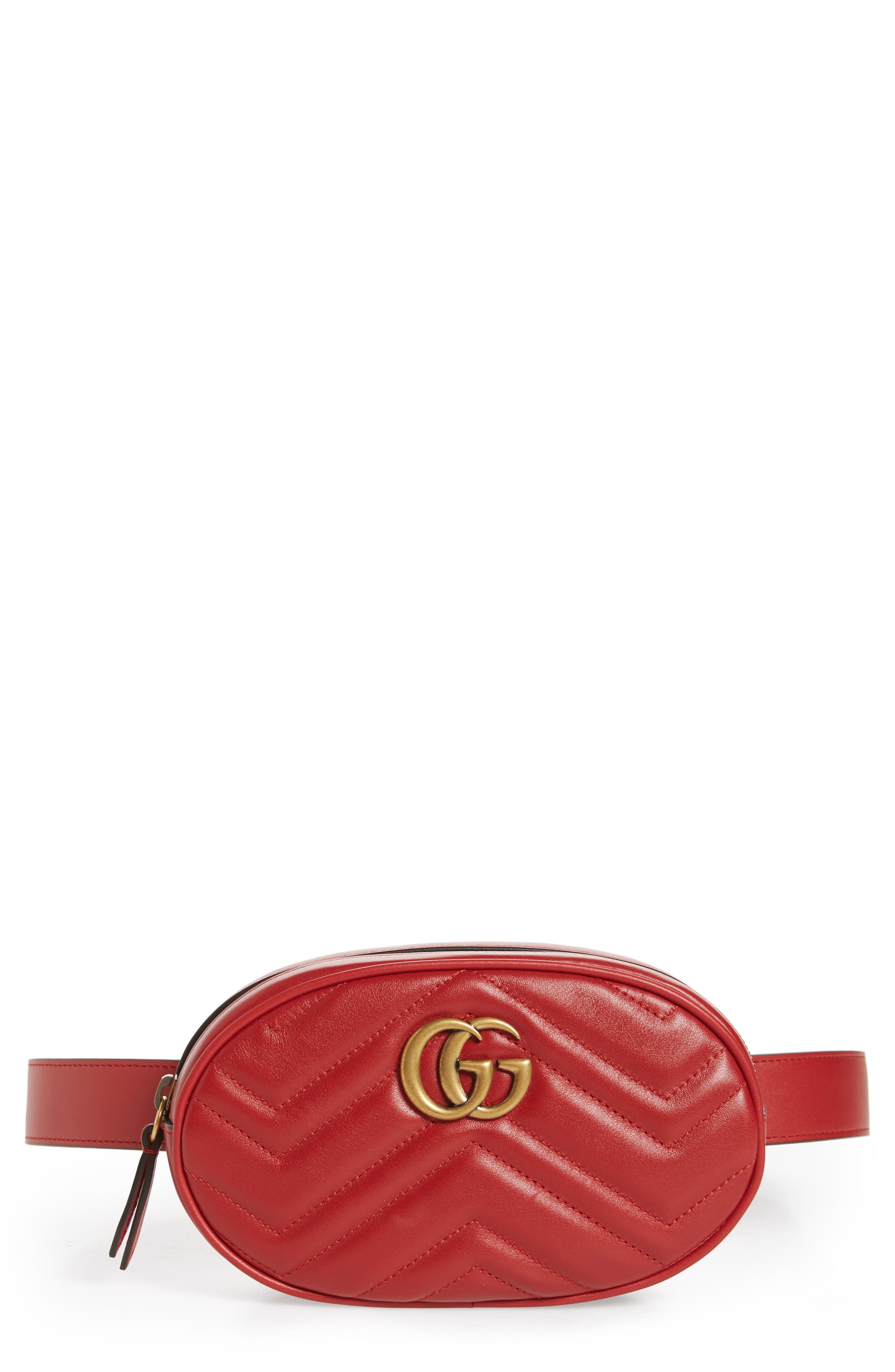 Gucci GG Marmont Matelassé Leather Belt Bag, Main, color, 