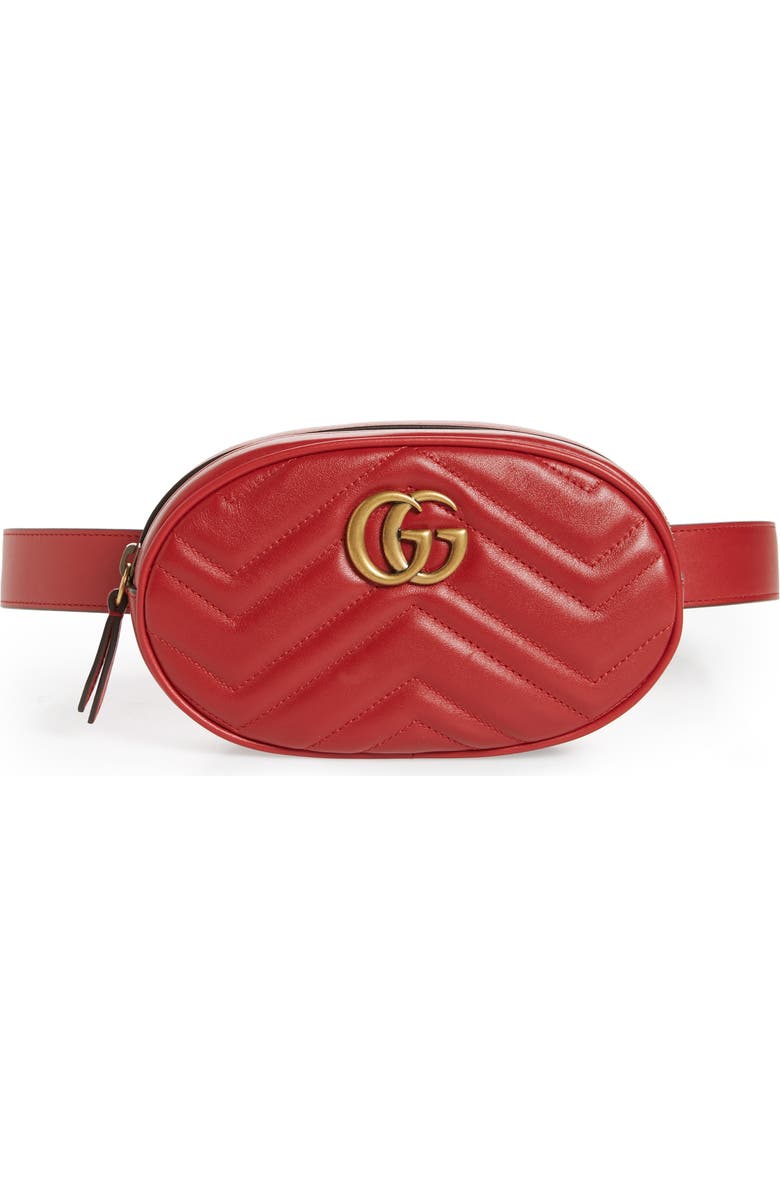 Gucci GG Marmont Matelassé Leather Belt Bag, Main, color,