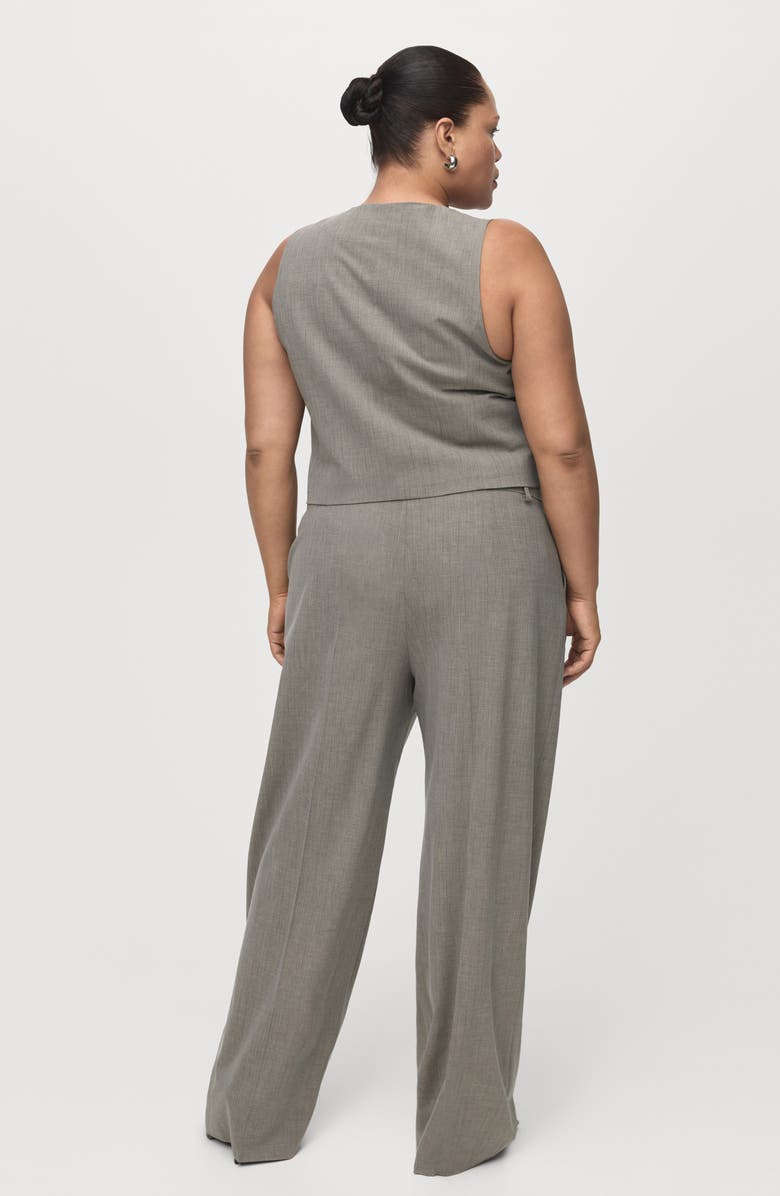 MANGO Pleated Straight Leg Pants, Alternate, color, Grey