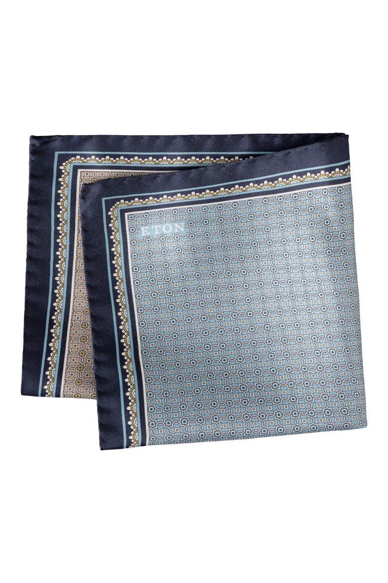 Quatrefoil Silk Twill Pocket Square, Main, color, MULTI