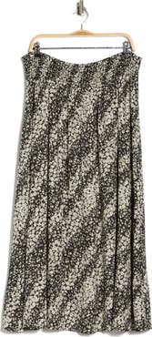 Renee C Smocked Waist Midi Skirt