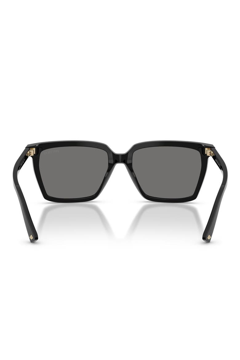 55mm Polarized Square Sunglasses, Alternate, color, BLACK / POLAR DARK GRAY