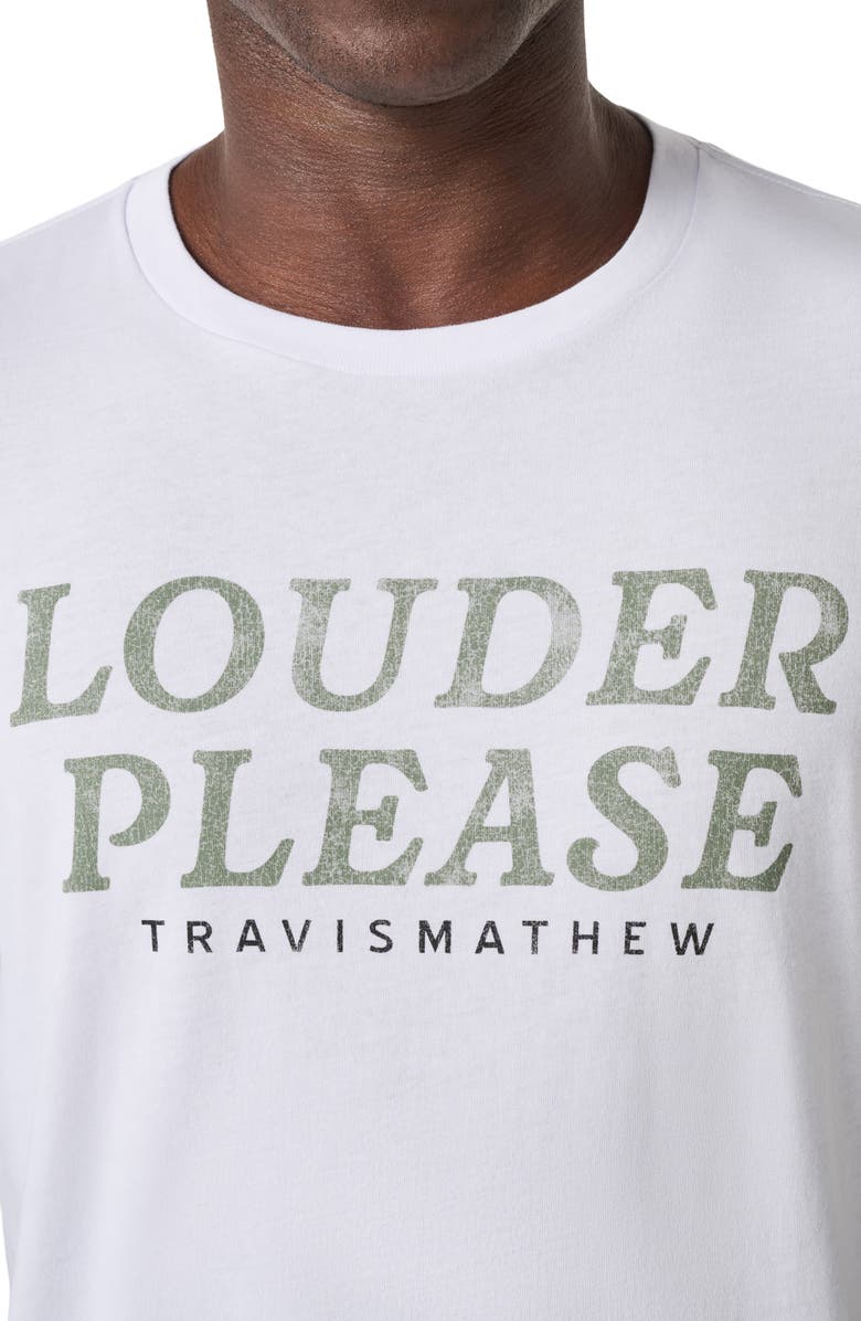 TravisMathew Louder Please Graphic T-Shirt, Alternate, color, White