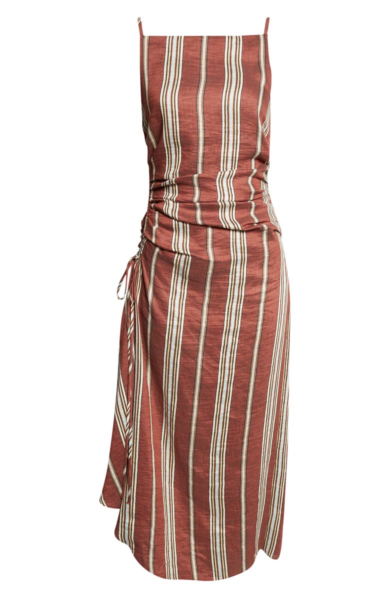 A.L.C. Naomi Stripe Linen Blend Dress, Alternate, color, Brunette Multi