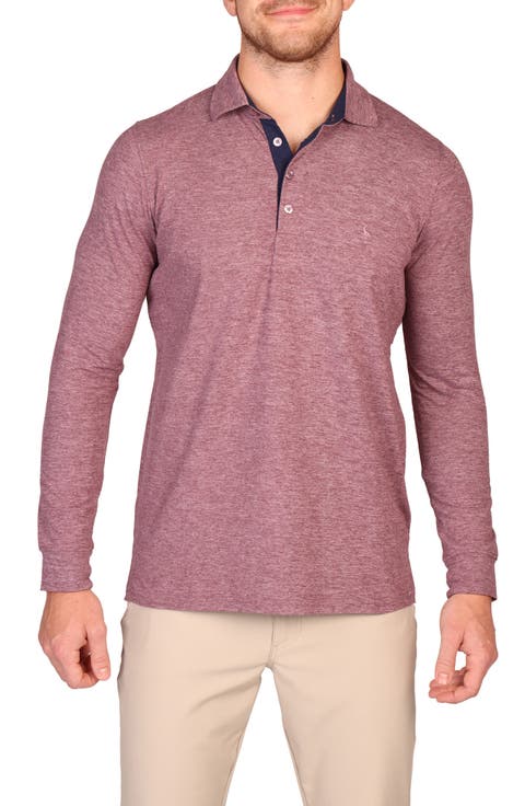 Brushed Mélange Long Sleeve Polo