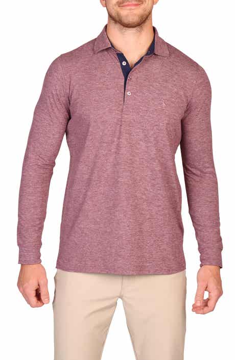 TailorByrd Brushed Mélange Long Sleeve Polo