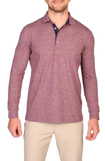Tailorbyrd Brushed Melange Super Soft Polo Shirt In Purple
