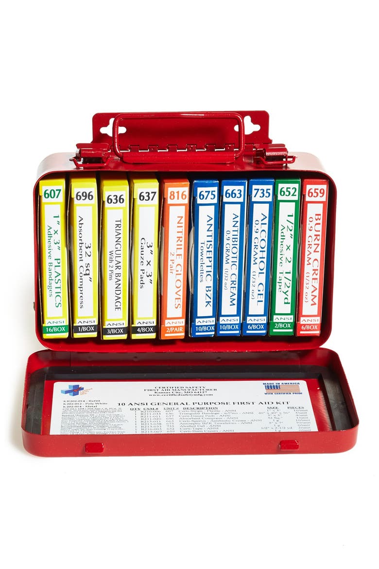 Best Made Co Small Metal First Aid Kit, Alternate, color, RED