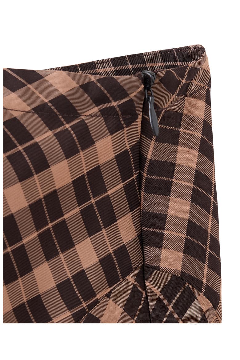 Check Print Asymmetric Maxi Skirt, Alternate, color, BROWN