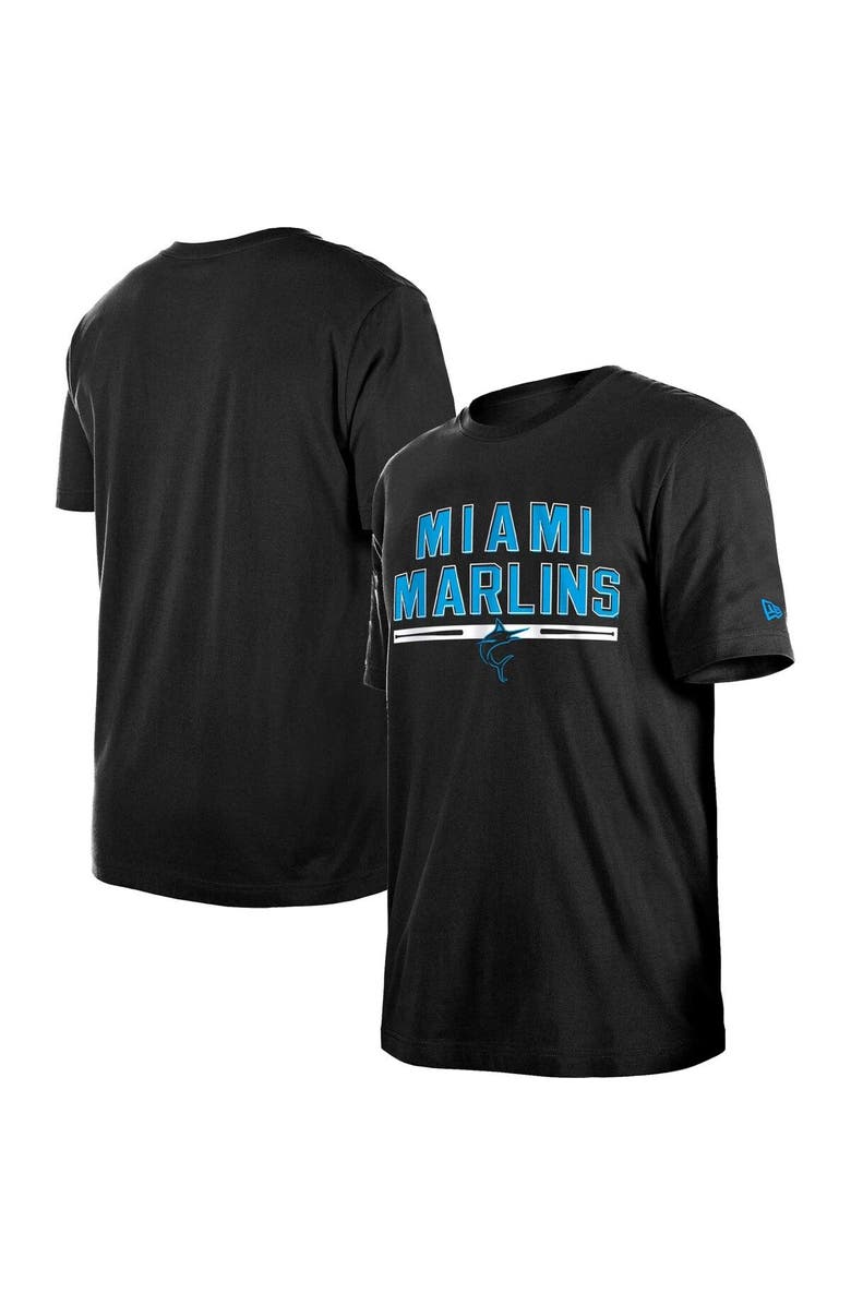 New Era Men's New Era Black Miami Marlins Batting Practice T-Shirt, Main, color, Black