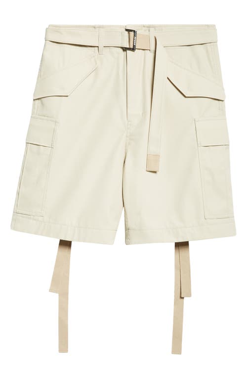 SACAI SACAI BELTED COTTON TWILL SHORTS