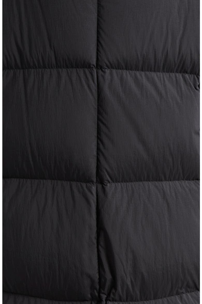 Box Quilted Water Resistant Down Coat, Alternate, color, BLACK
