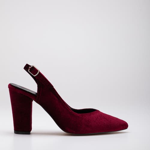 Forever & Always Shoes Women's Red Emma - Burgundy Velvet Slingback Heels In Burgundy