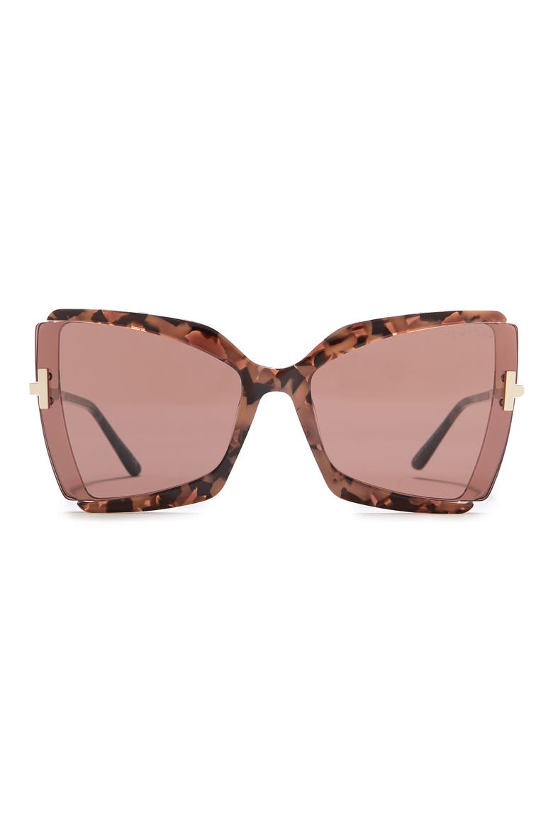 Gia 63mm Cat Eye Sunglasses, Main, color, COLOURED HAVANA / VIOLET