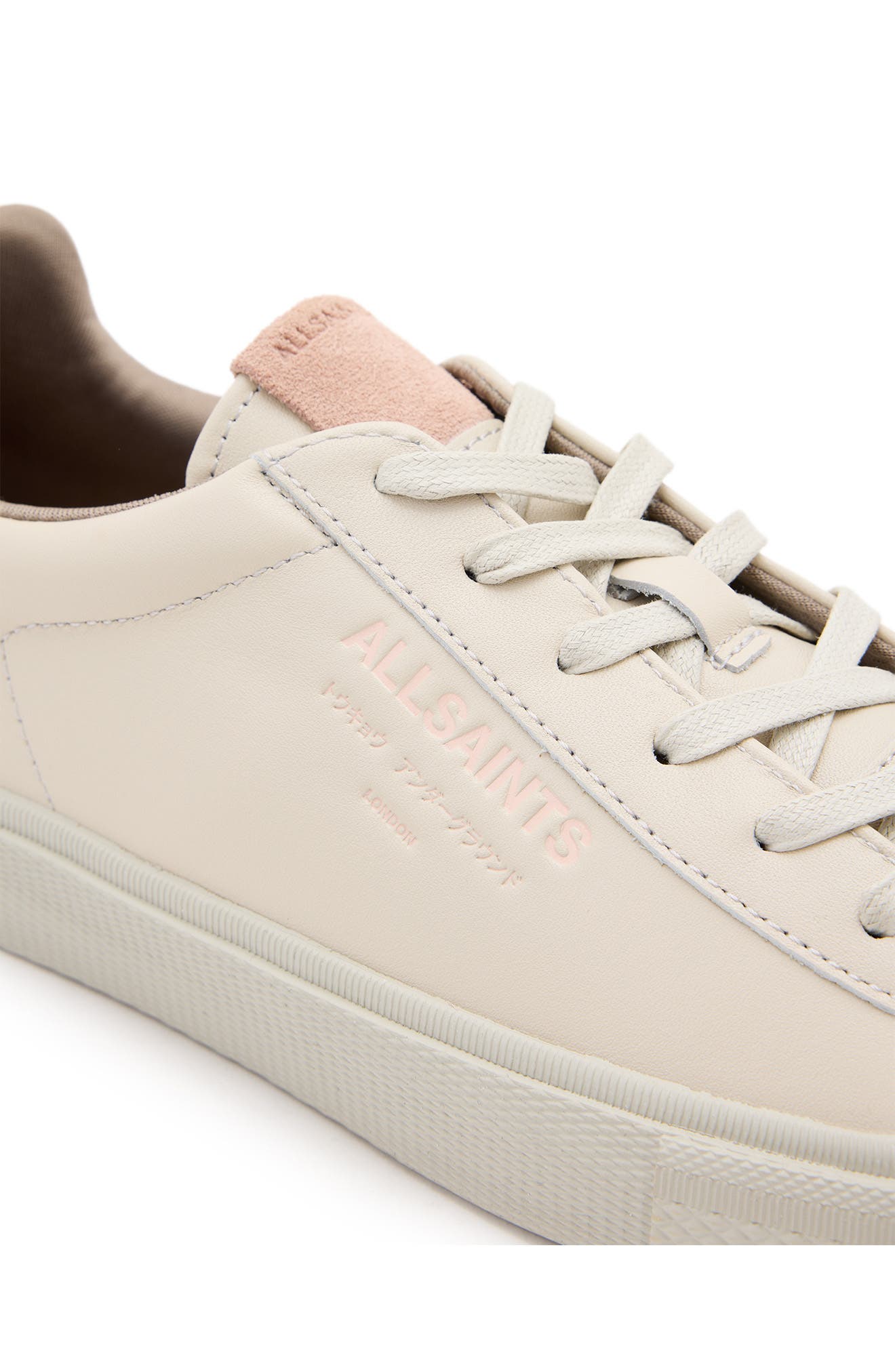 AllSaints Underground Sneaker, Alternate, color, Chalk White / Pink