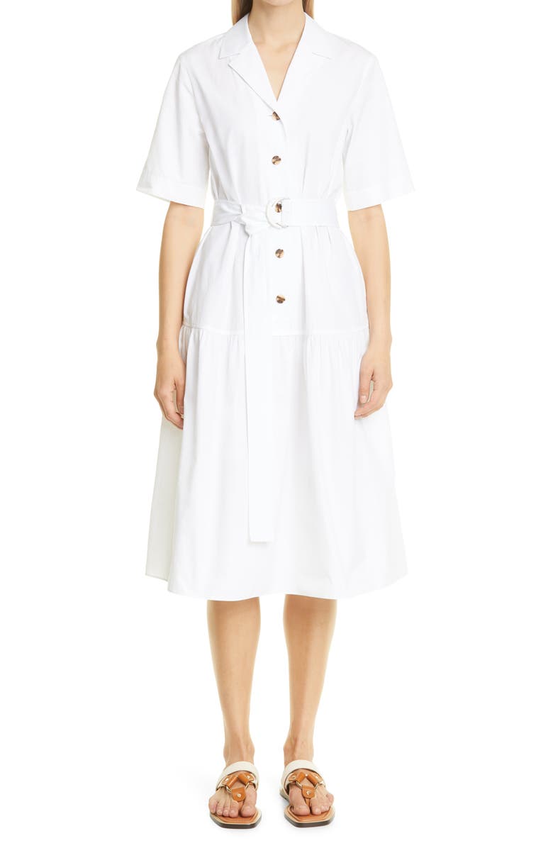 Lafayette 148 New York Orion A-Line Cotton Midi Dress, Main, color,