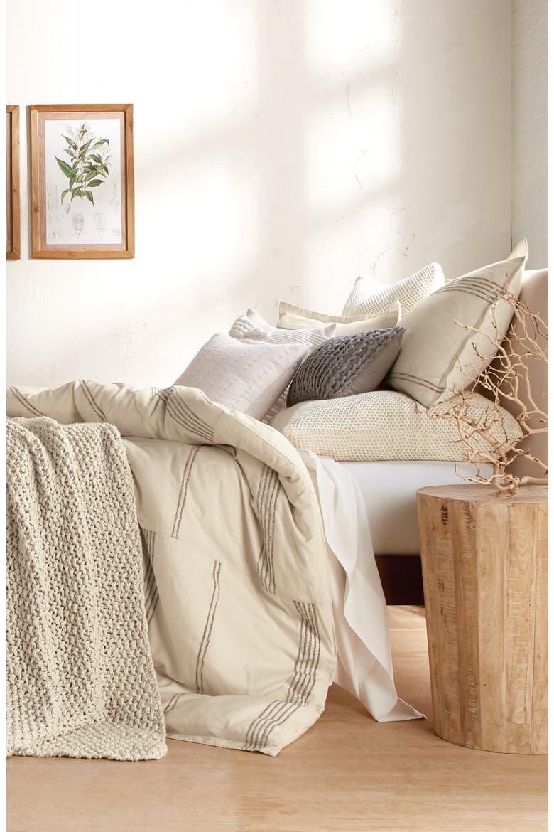 Marled Stripe Duvet Cover & Sham Set, Alternate, color, NATURAL