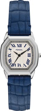 Fossil Harlow Croc Embossed Leather Strap Watch, 27mm