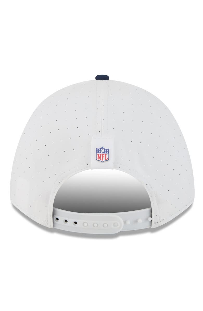 New Era Men's New Era White/Navy New England Patriots 2025 NFL Training Camp A-Frame 9FORTY Adjustable Hat, Alternate, color,
