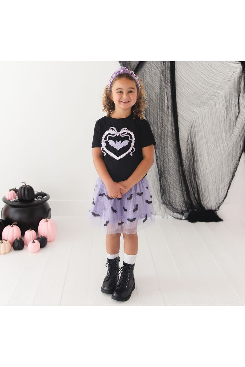 Sequin Bat Halloween Tutu Skirt, Alternate, color, Lavender