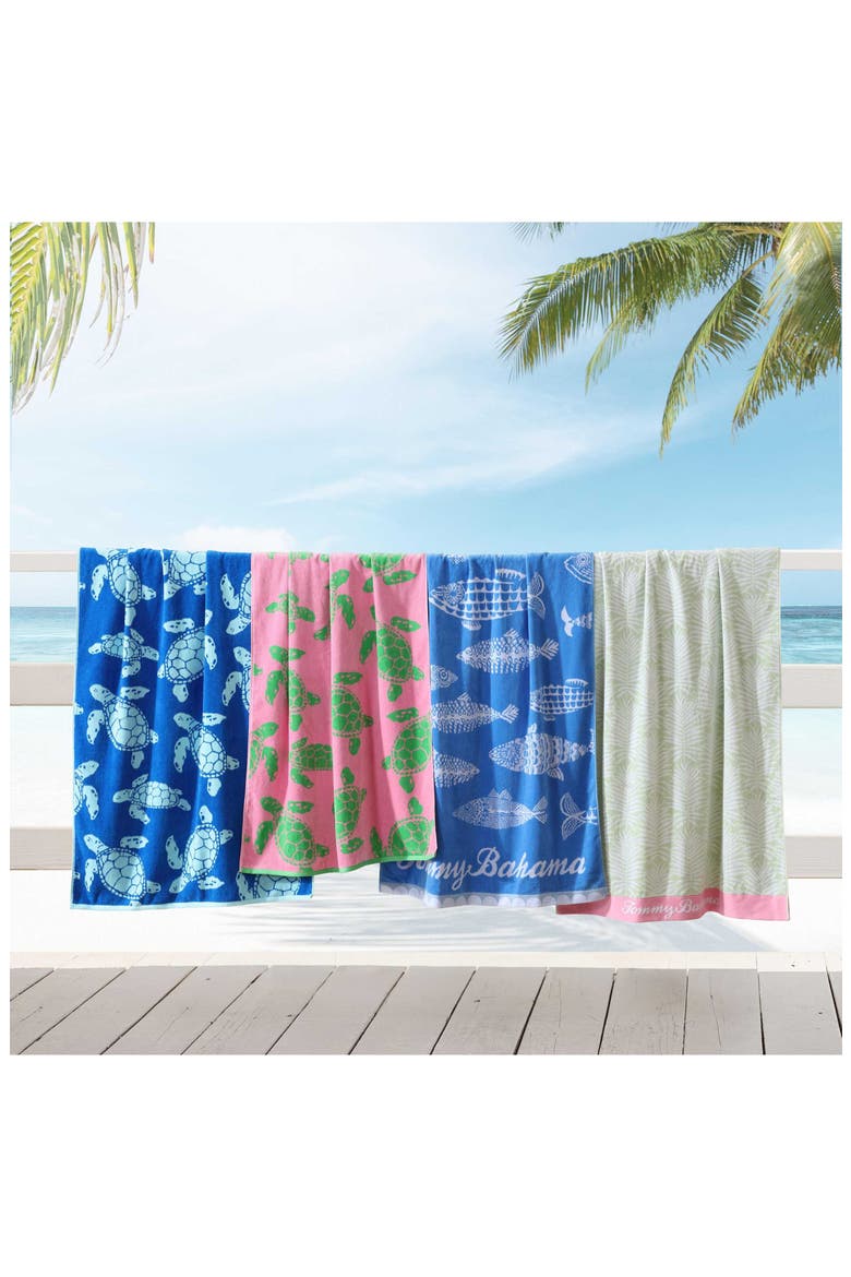 Cotton Velour Beach Towel, Alternate, color, MEDIUM / DARK BLUE