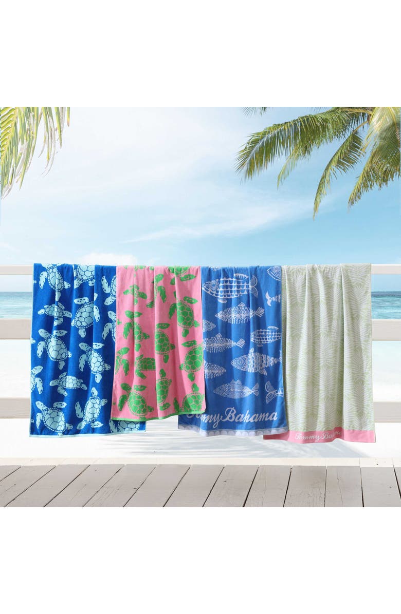 Tommy Bahama Cotton Velour Beach Towel, Alternate, color, Medium / Dark Blue