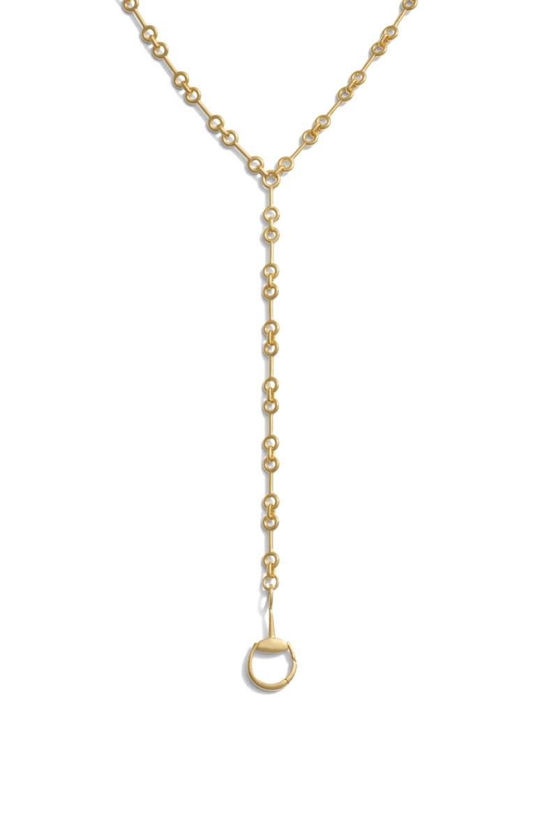 Horsebit Lariat Necklace, Main, color, 14K GOLD VERMEIL