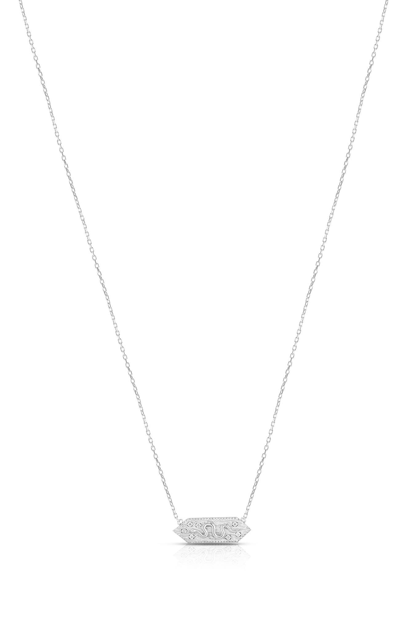 Cubic Zirconia Snake Pendant Necklace