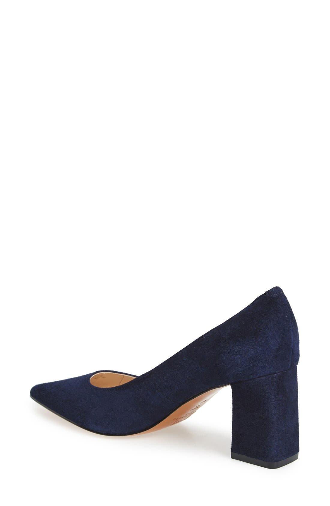 Zala Block Heel Pump, Alternate, color, NAVY SUEDE