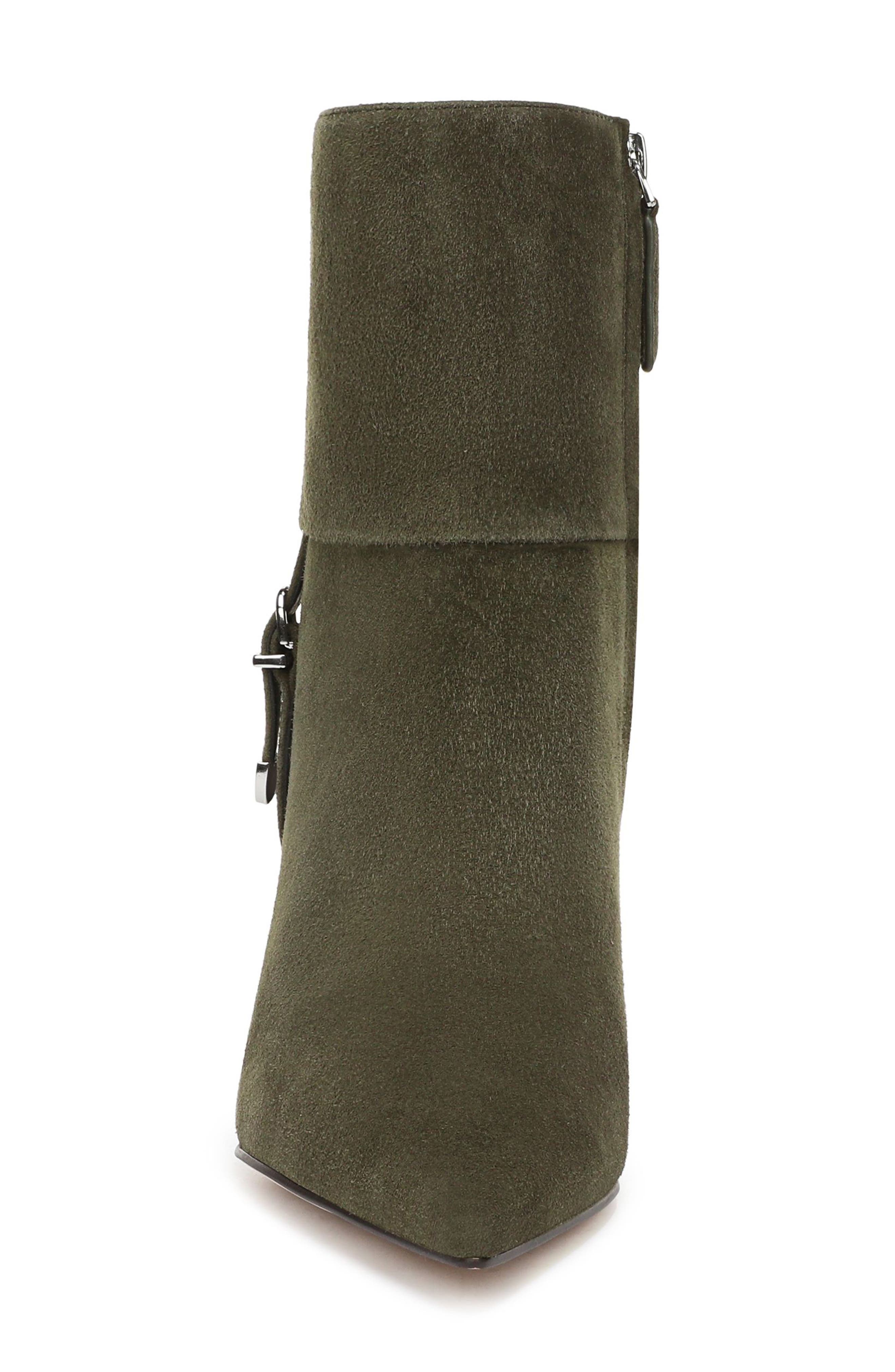Tamra Pointed Toe Bootie, Alternate, color, OLIVE SUEDE