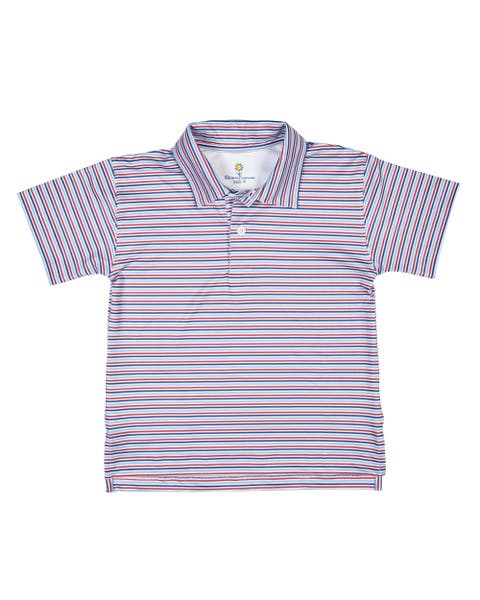 Stripe Print Performance Knit Polo (Toddler, Little Kid)