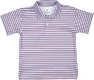 Florence Eiseman Stripe Print Performance Knit Polo