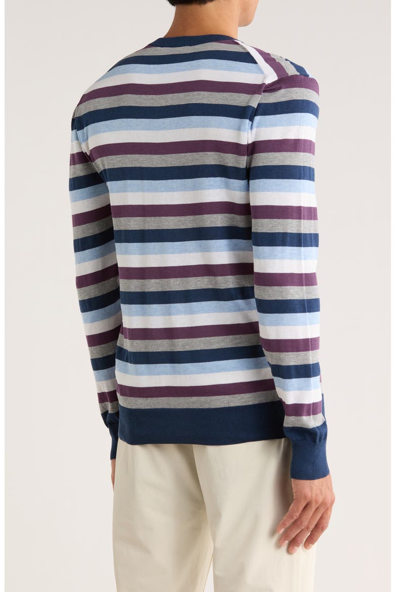 Lexington Cotton & Silk Blend Crewneck Sweater, Alternate, color, NAVY