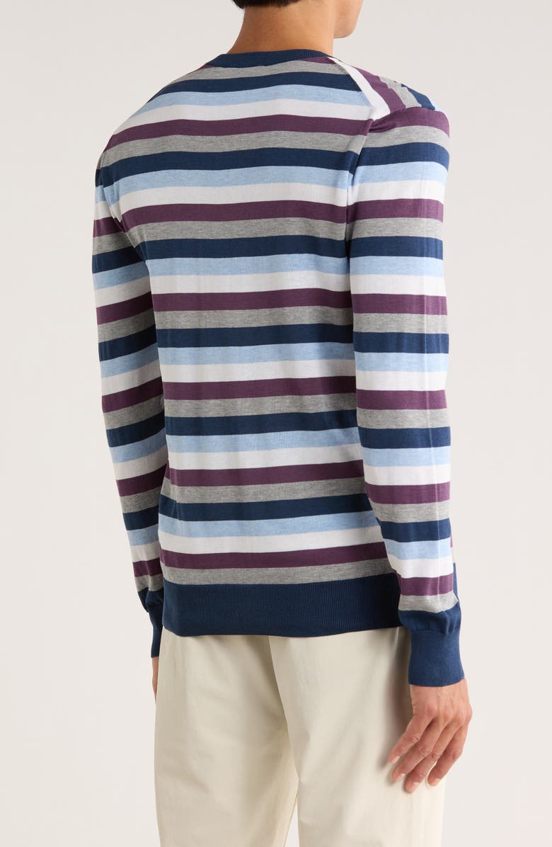 Jack Victor Lexington Cotton & Silk Blend Crewneck Sweater, Alternate, color, Navy