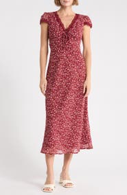 Lush Lace Trim Midi Dress