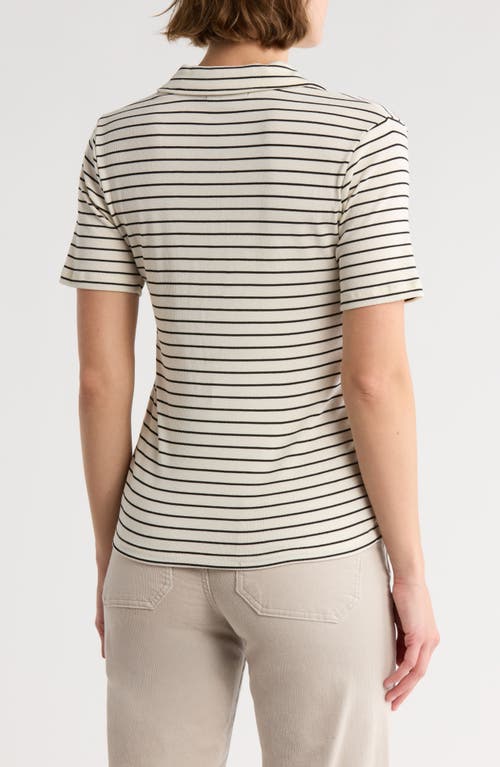 Sanctuary Stripe Button-up T-shirt In Burgundy