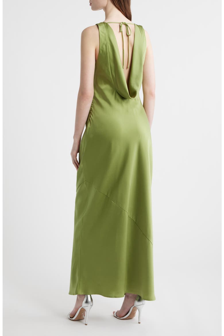 Isadora Open Cowl Back Cocktail Dress, Alternate, color, OLIVE