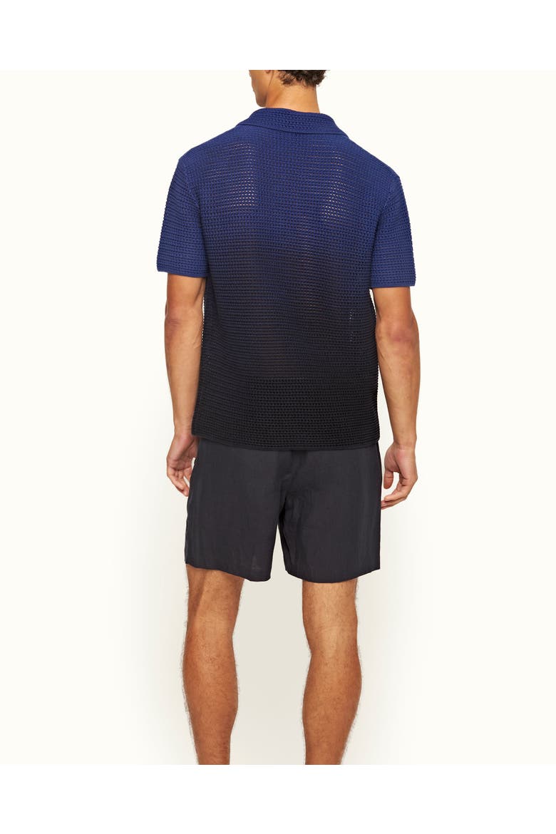 Batten Crochet Gradient Dye Polo Shirt, Alternate, color, River Blue/Night Iris