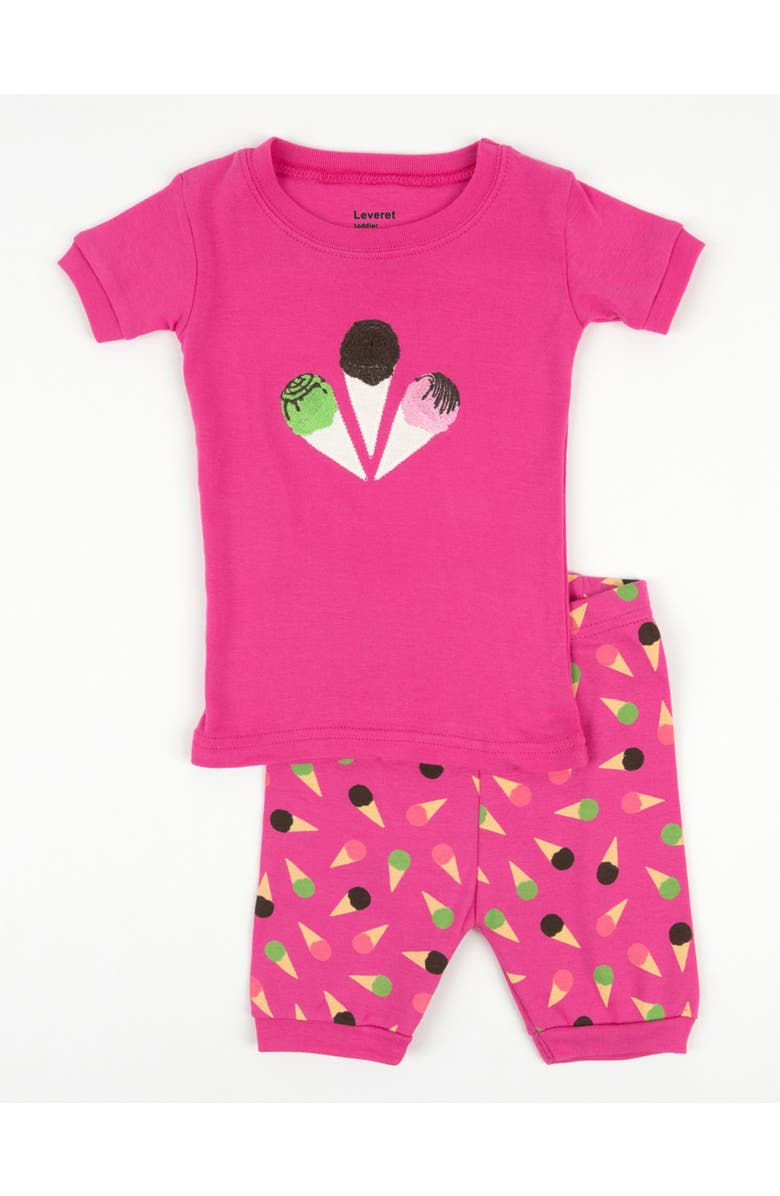 Leveret Kids Cotton Two-Piece Short Printed Pajamas, Vehicles & Adventure, Main, color, Ice Cream