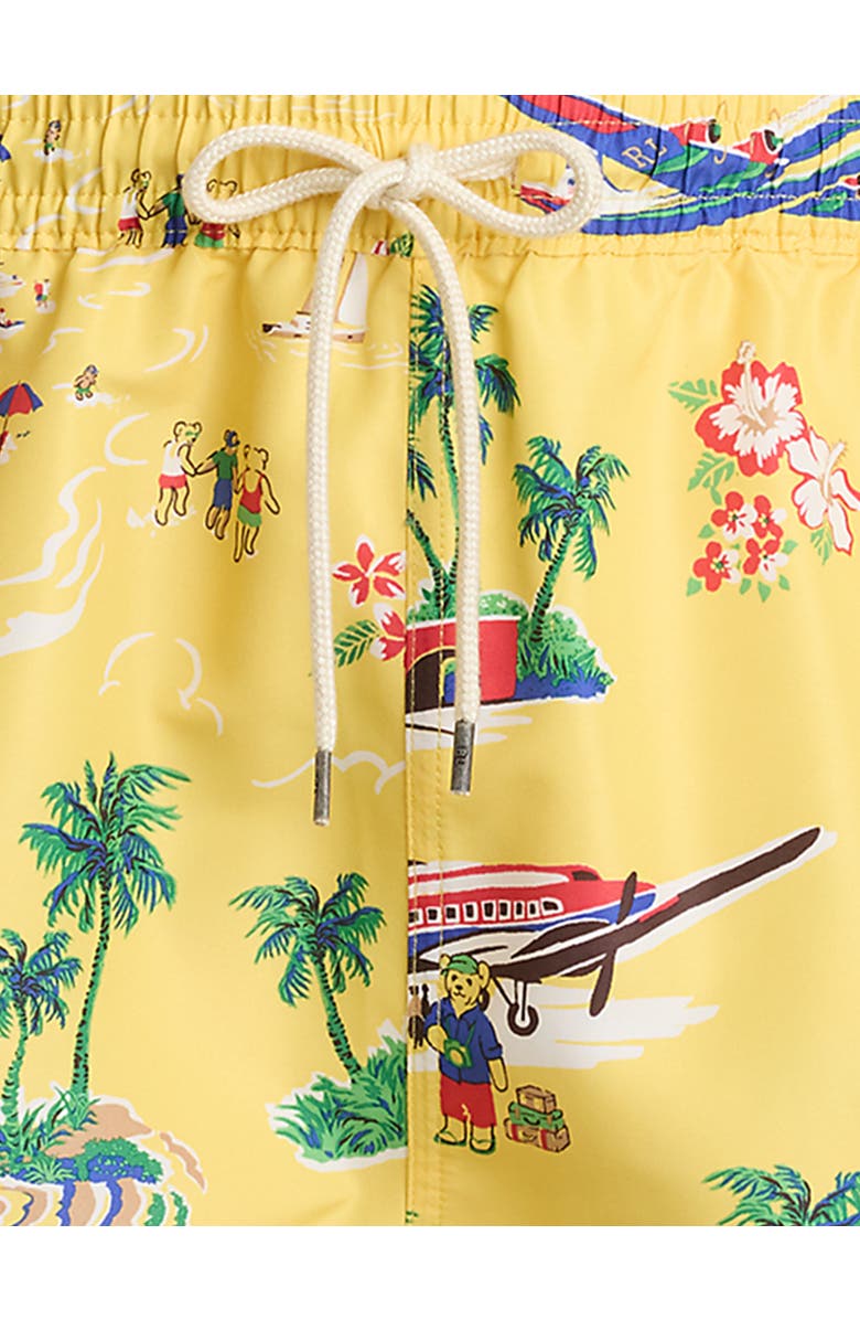 Polo Ralph Lauren Big & Tall Traveler Classic Polo Bear Swim Trunks, Alternate, color, Yellow