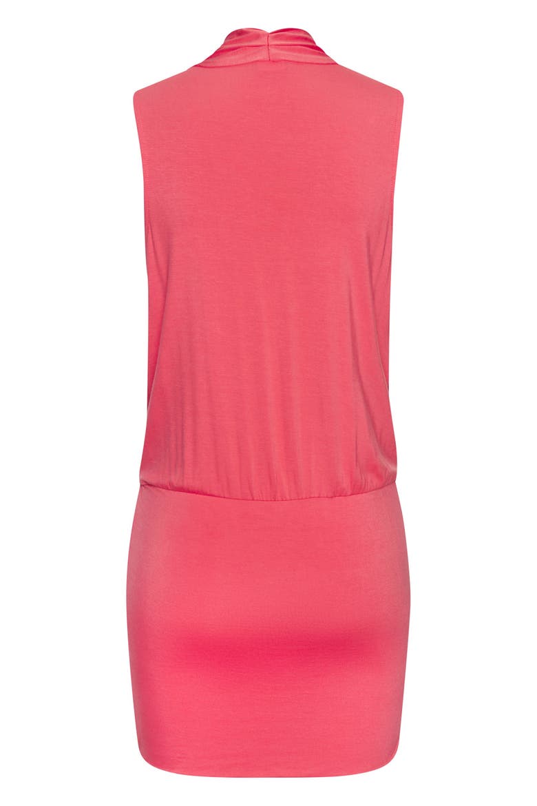 Sleeveless Surplice Dress, Alternate, color, Coral