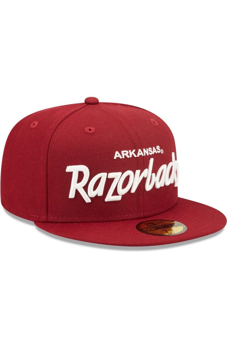 New Era Men's New Era Cardinal Arkansas Razorbacks Griswold 59FIFTY Fitted Hat, Alternate, color,
