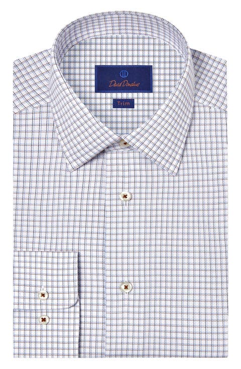 Trim Fit Dobby Check Dress Shirt