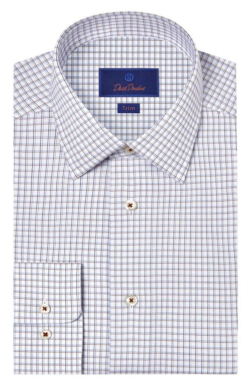 David Donahue Trim Fit Dobby Check Dress Shirt In Multi