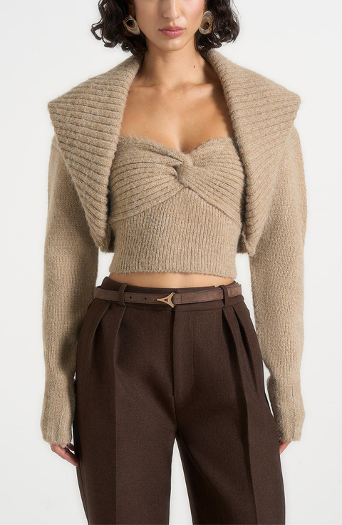Emya 2-in-1 Knit Shrug With Twisted Bandeau Top
