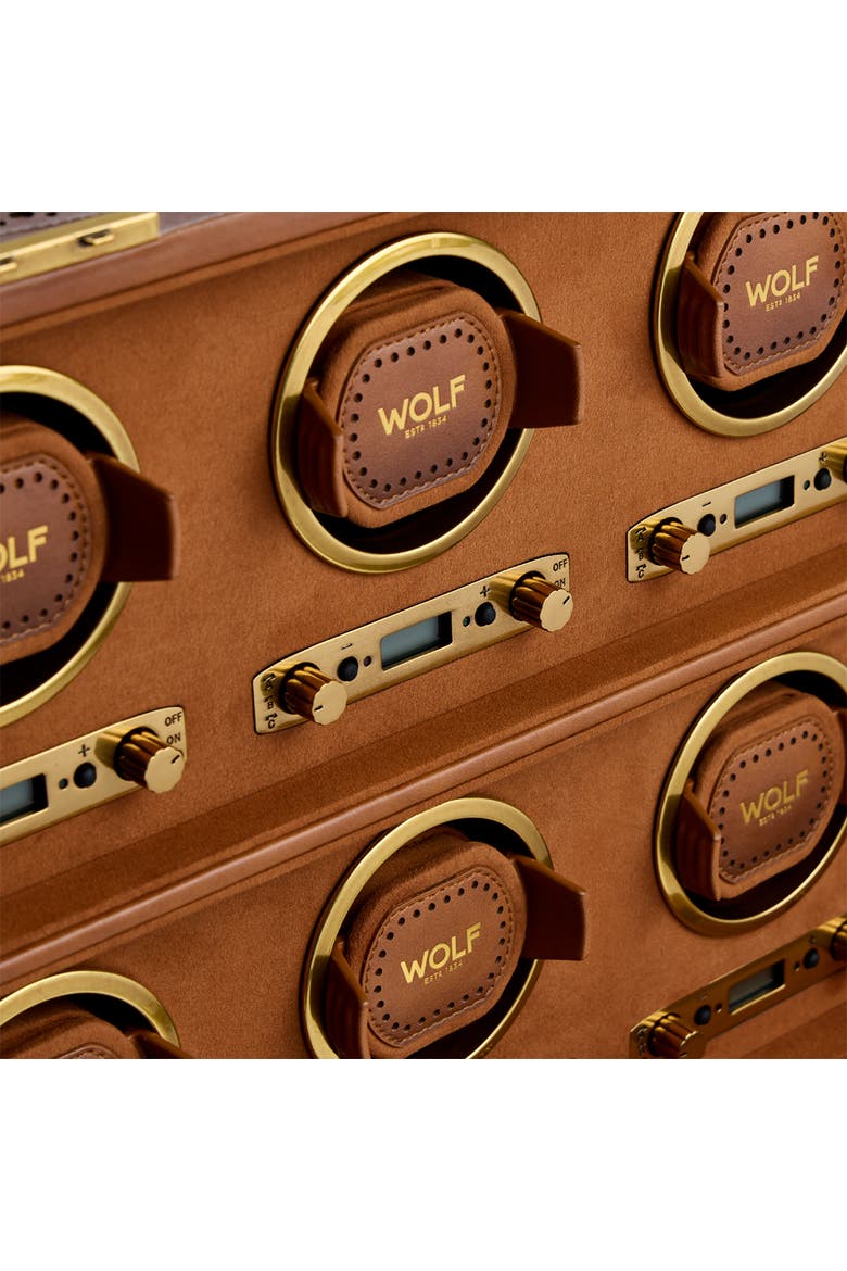 Brogue 8 Piece Watch Winder, Alternate, color, Burnished Brown