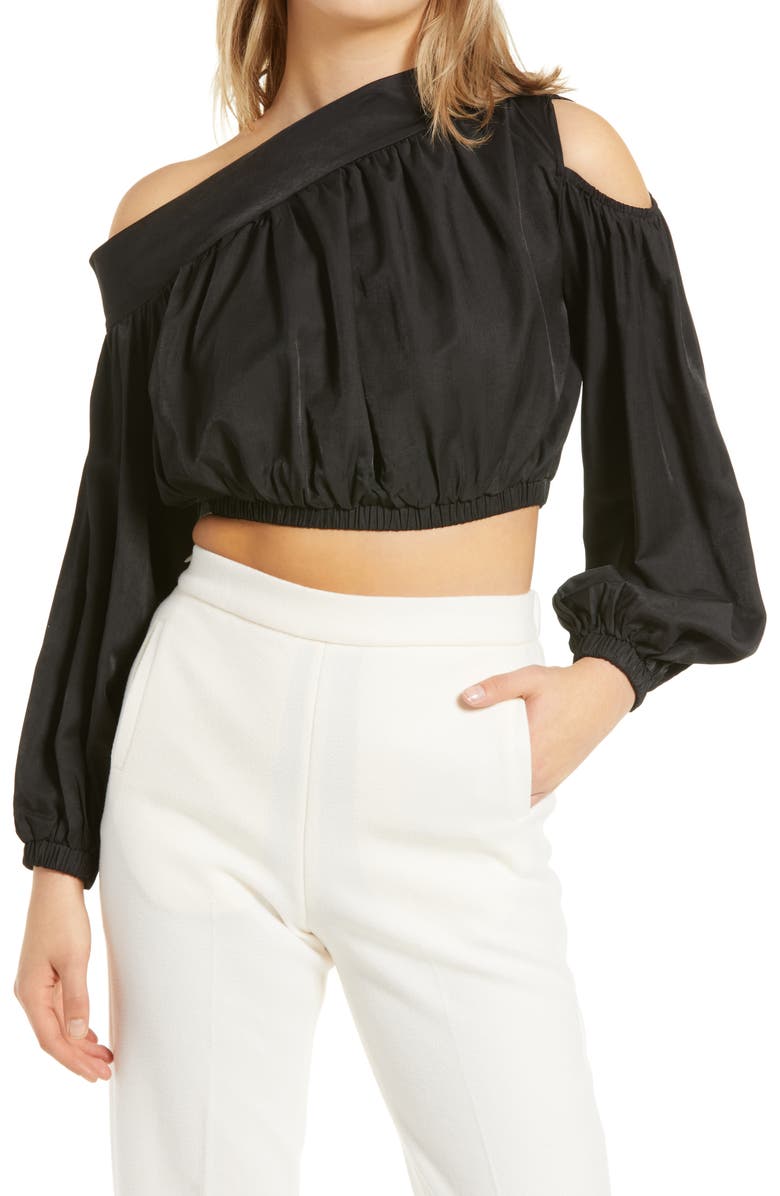 Amy Lynn Willow One-Shoulder Crop Top, Main, color, 