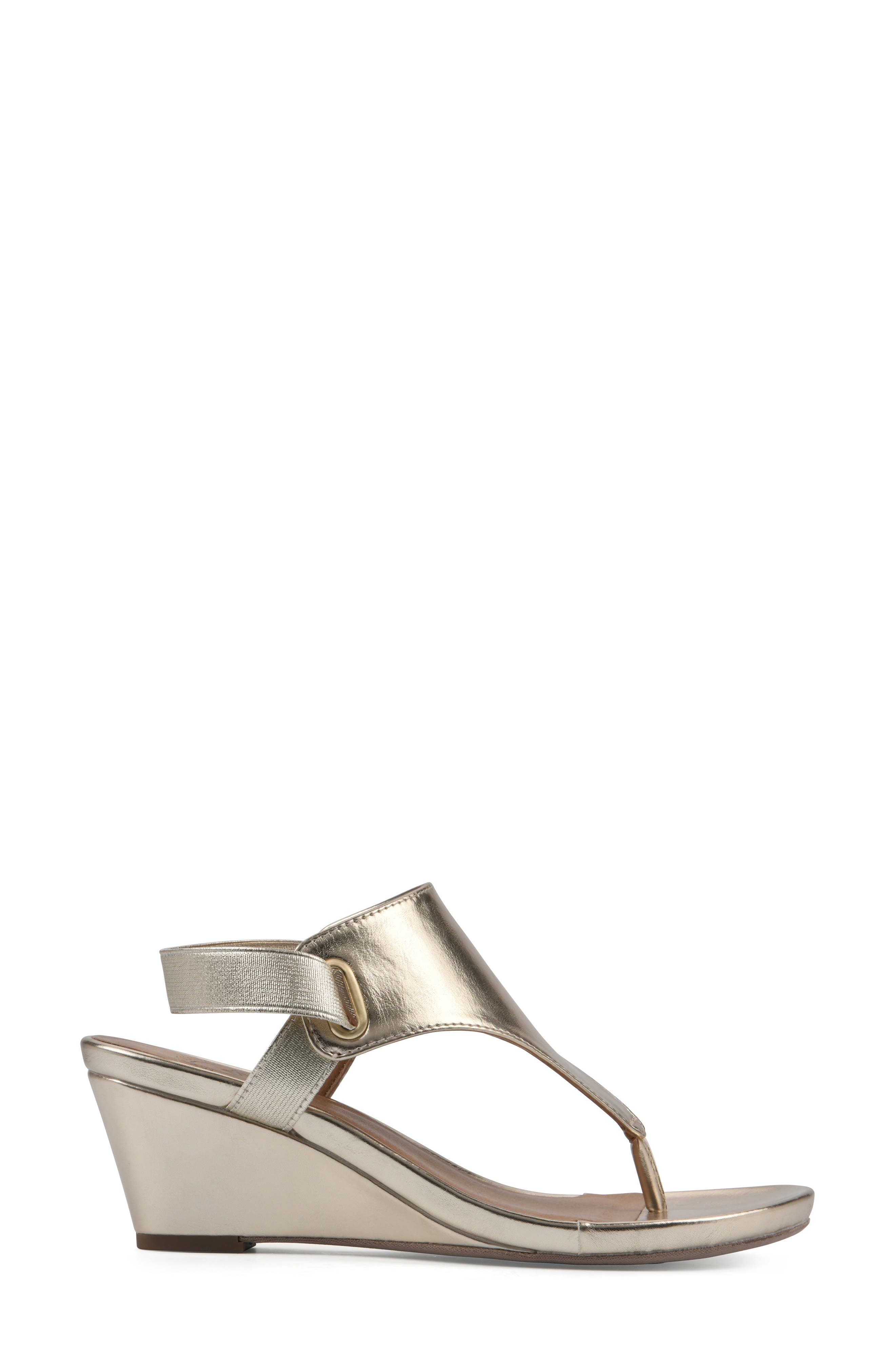 All Dres Wedge Sandal, Alternate, color, GOLD/ SMOOTH