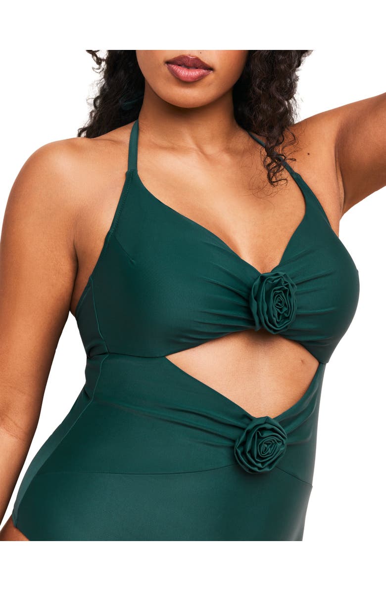 Adore Me Zola Swimwear One Piece Swimsuit, Alternate, color, Dark Green