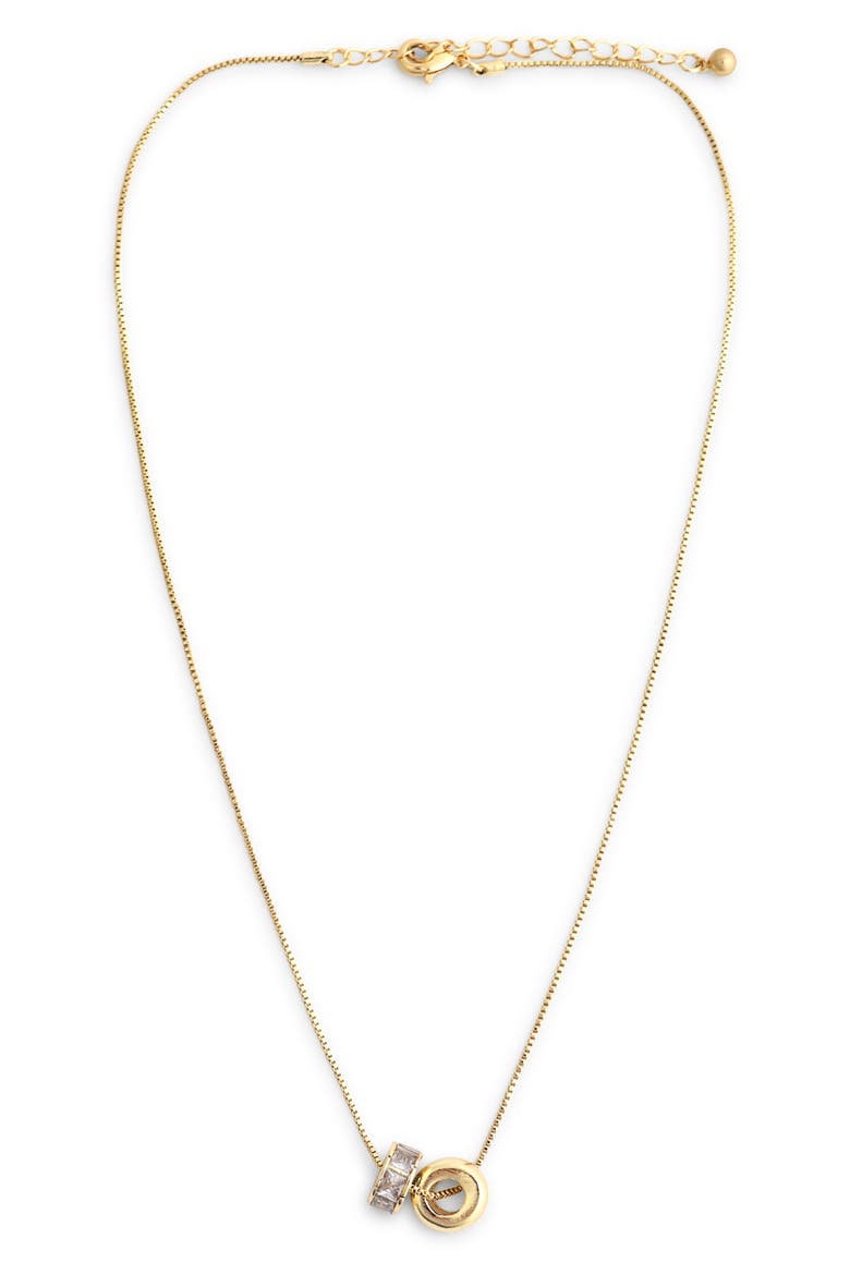 Crystal Barrel Pendant Necklace, Main, color, GOLD